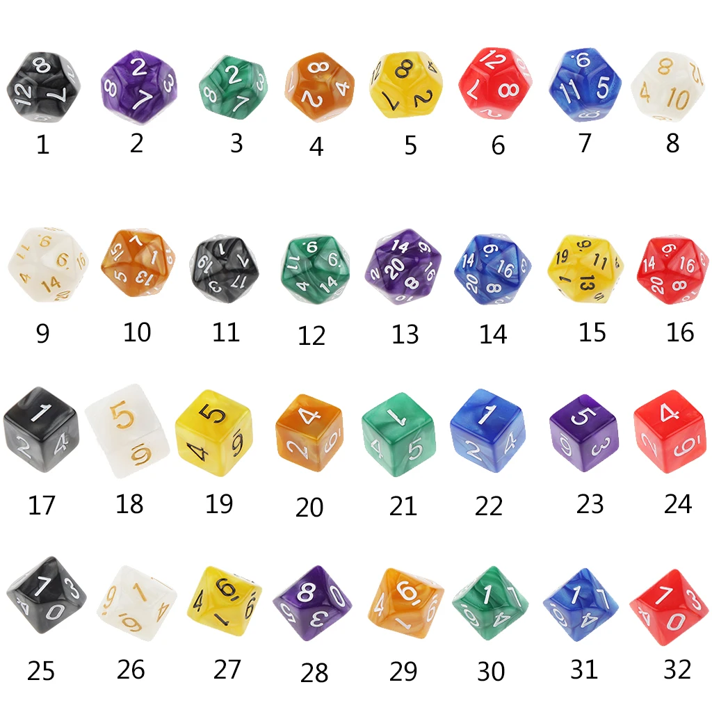 10 шт. многосторонняя акриловая настольная игра Wargames RPGs MTG TRPG ролевая D6 D10 D12 D20