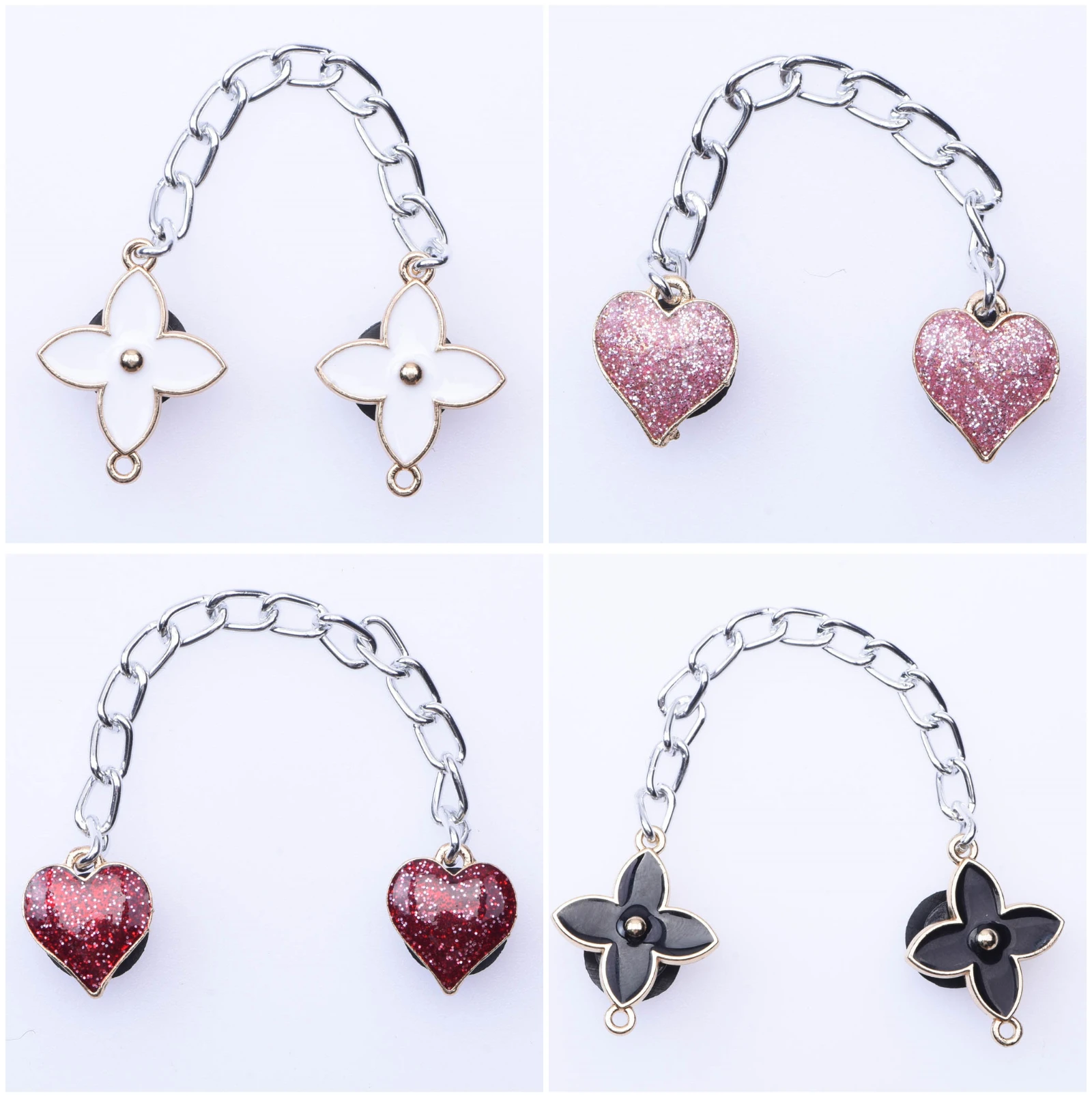 High Quanlity Metal Croc Shoes Chain Charms Light Butterfly Accessories Sugar Bling Flower Pendant Buckle Designer Decoration