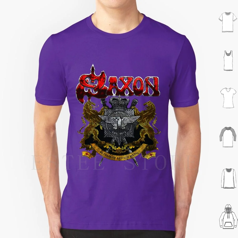 

Saxon Band Logo Music Heavy Metal 2 Ecelna Essential T Shirt Cotton Men Diy Print Saxon Band Logo Music Heavy Metal 2