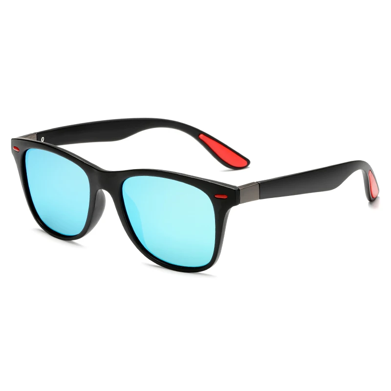 P21black red blue Фирменный дизайн, Классические поляризованные солнцезащитные очки для мужчин и женщин, для вождения, квадратная оправа, солнцезащитные очки, мужские очки, UV400 Oculos De Sol - Цвет линз: P21black red blue