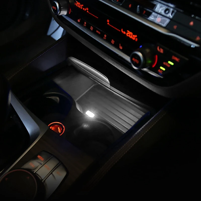 

DHBH-Car Cup Holder Storage Box USB Ambient Light Decorative For-BMW E46 E90 E60 E39 F30 F10 F20 X5 G20 G30