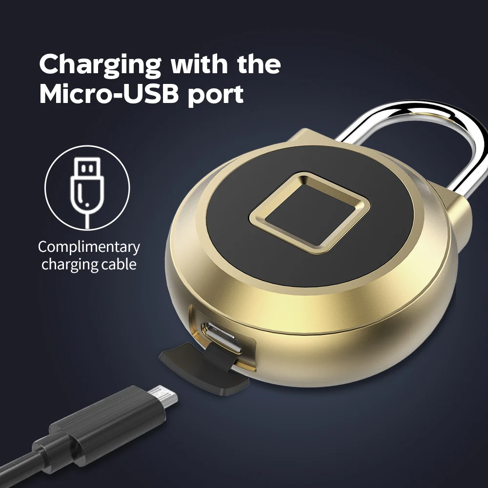 Блокировка без ключа Водонепроницаемый Смарт USB Перезаряжаемый дверной замок