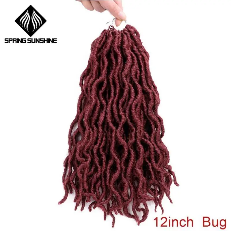 Весна Солнечный свет Синтетический Nu Locs 12 18 дюймов богиня Faux Locs Curly вязание крючком волосы Exntension для черных женщин косы волос плетение - Цвет: #18