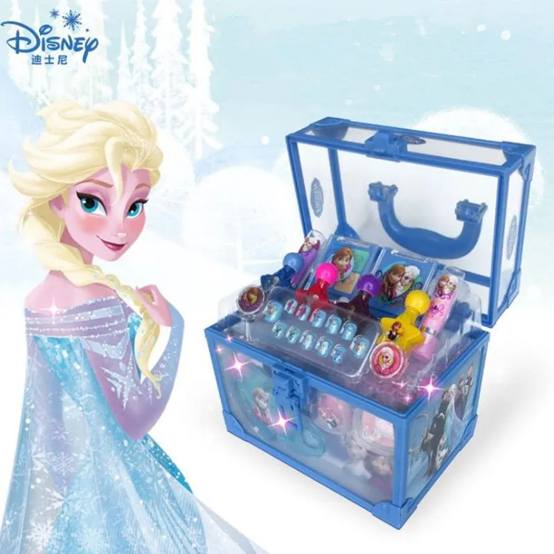 

Original Disney Frozen Kids Cosmetics Set For Girls Makeup Box Birthday Gift Professional Fashion Suitcase