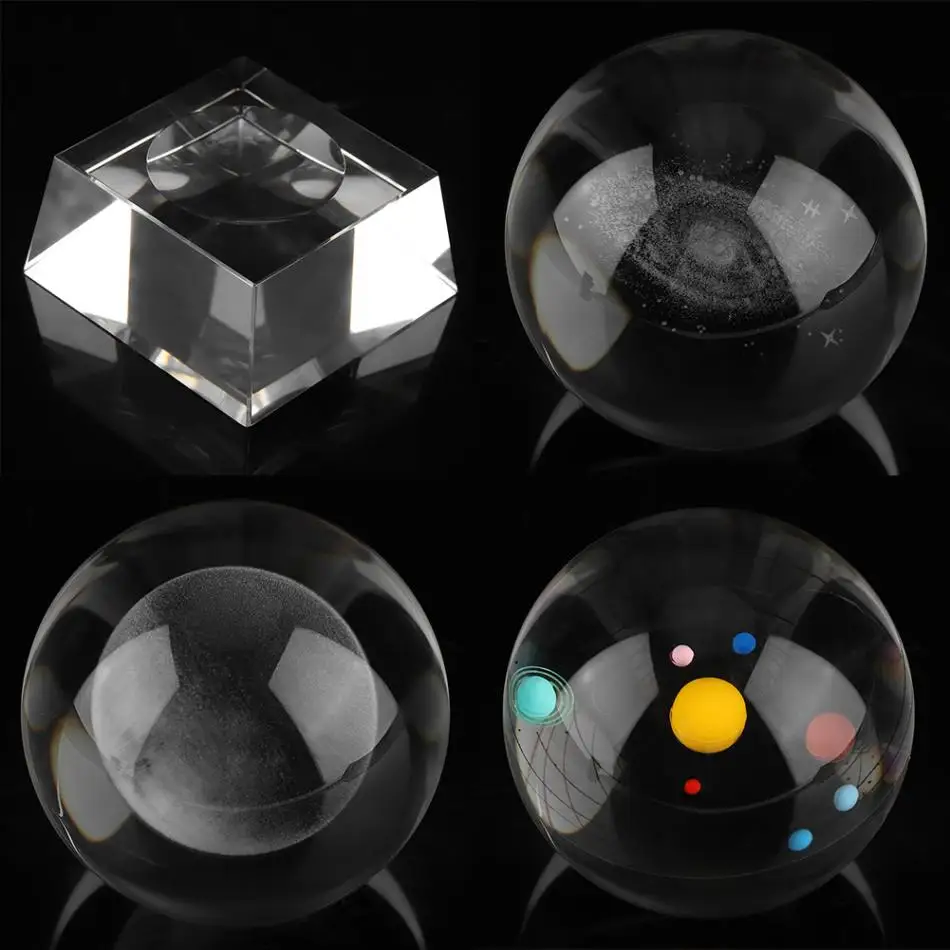 Украшение для дома 3D Galaxy солнечная система хрустальный шар Лазерная Гравировка