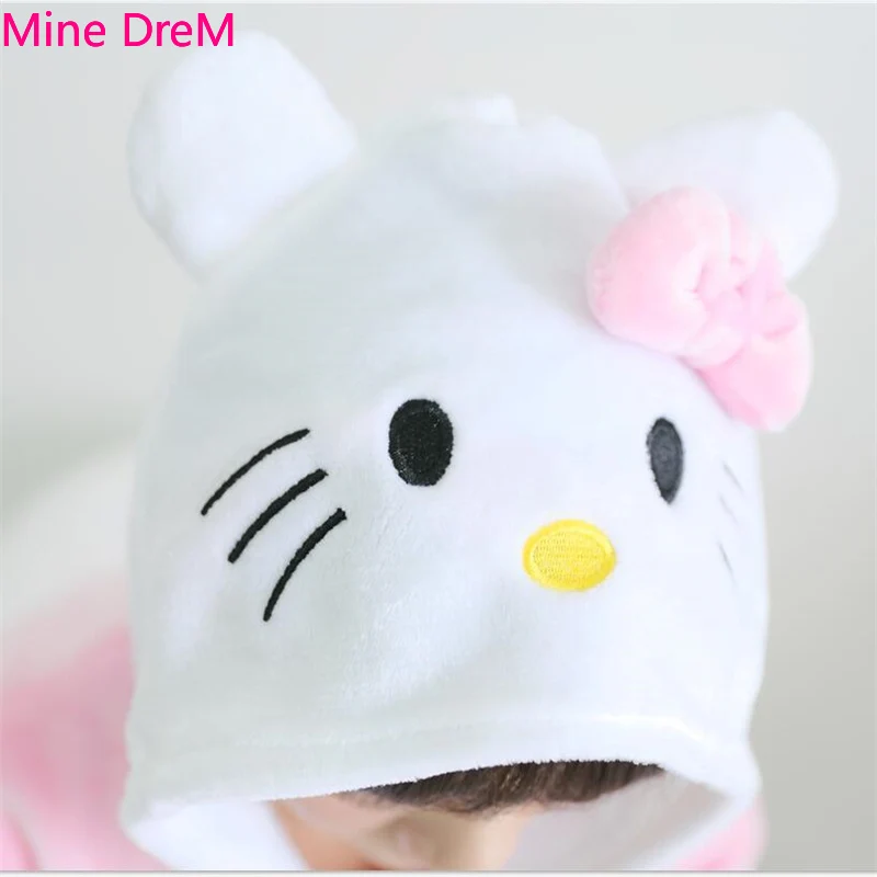 Кигуруми комбинезон пижама животные мультфильм белый рукав котенок кошка костюм