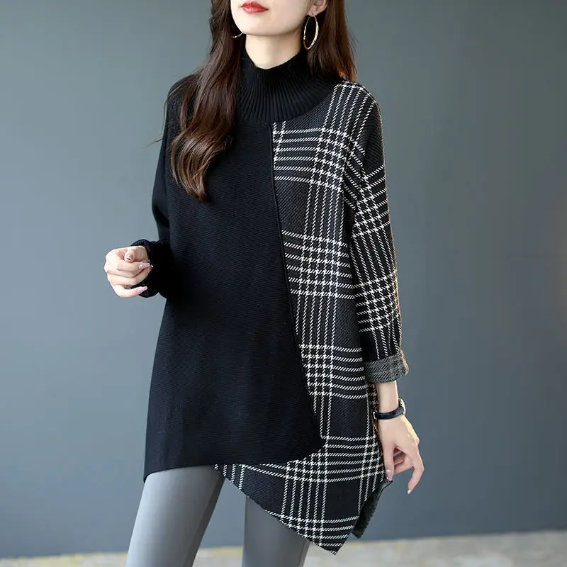 

2021 new lazy sweater autumn winter loose Plush thickened sweater fashion versatile bat sleeve blouse women