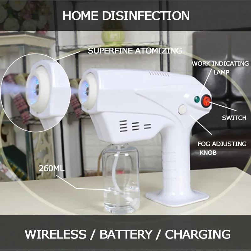 

novedades 2020 wireless sterilizer nano disinfection gun hand steam gun air cleaner portable steam sanitizer gun