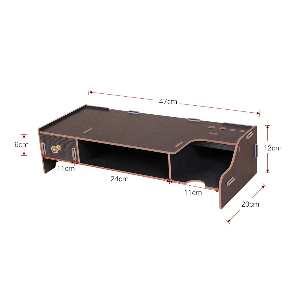 Wooden Monitor Stand Riser Computer Contertop Organizer With Storage Slot Holder | Компьютеры и офис