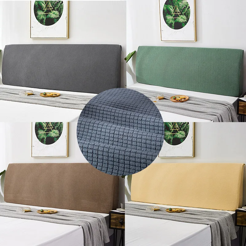 

Yaapeet Universal Headboard Cover Elastic Bedside Cover All-inclusive Bed Back Protector Solid Winter Headboard Decor