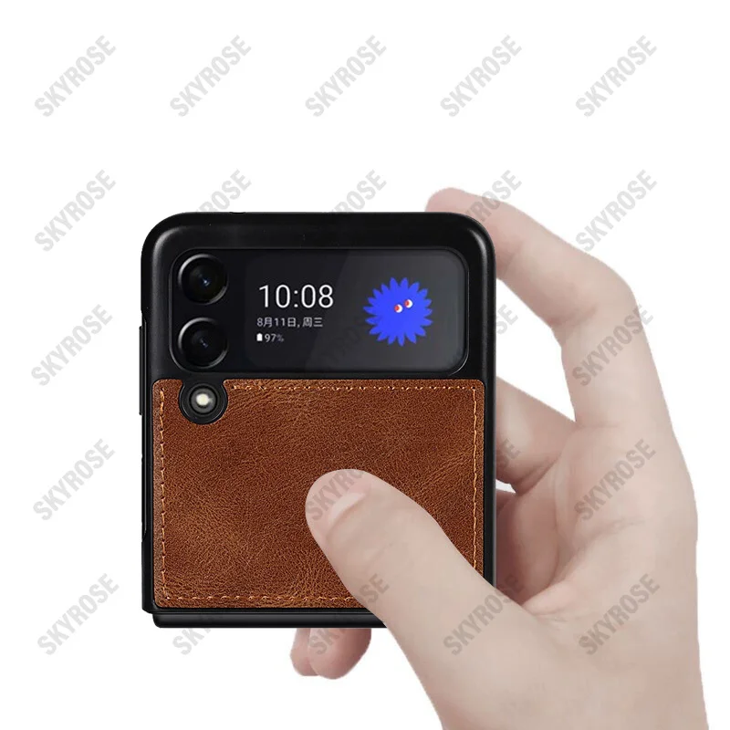 for samsung galaxy z flip 3 case with magnetic stand holder leather cover for galaxy z flip3 5g full protection case phone funda free global shipping
