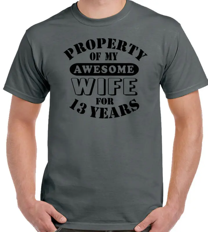 13th Matrimonio юбилейо футболка Uomo Regalo Divertente 13 Anno Marito My| |