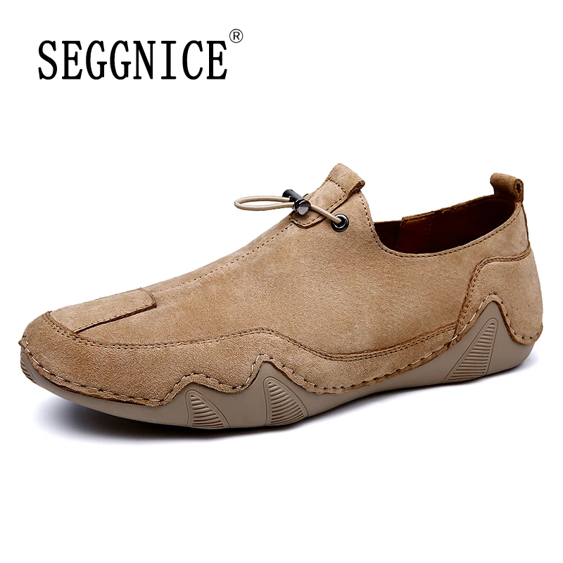 

SEGGNICE 2020 Fashion Leather Driving Shoes Loafers Men Summer Casual Breathable Business Peas Shoes Zapatillas Hombre for Men
