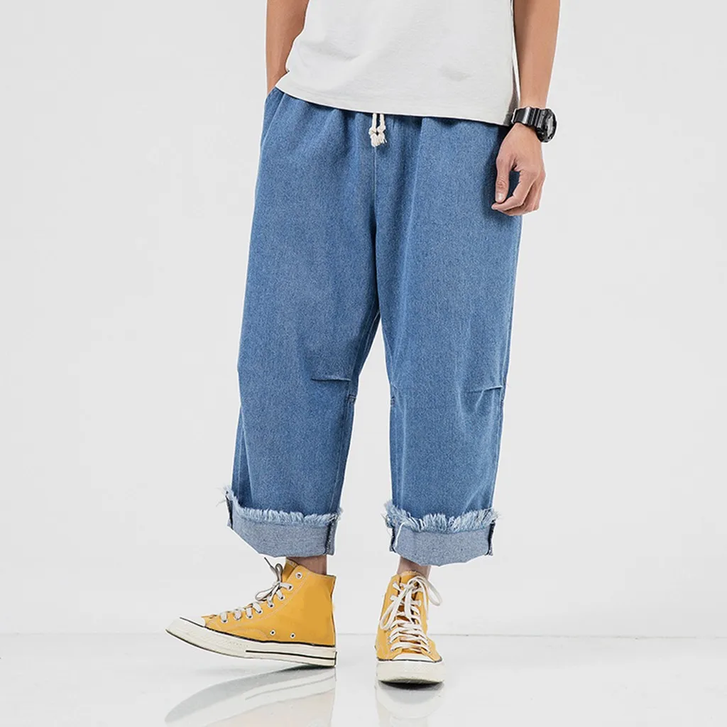

2019 New Fashion section Pants Casual Men's Casual Pure Jeans Comfortable Pure Colored Pants Z821