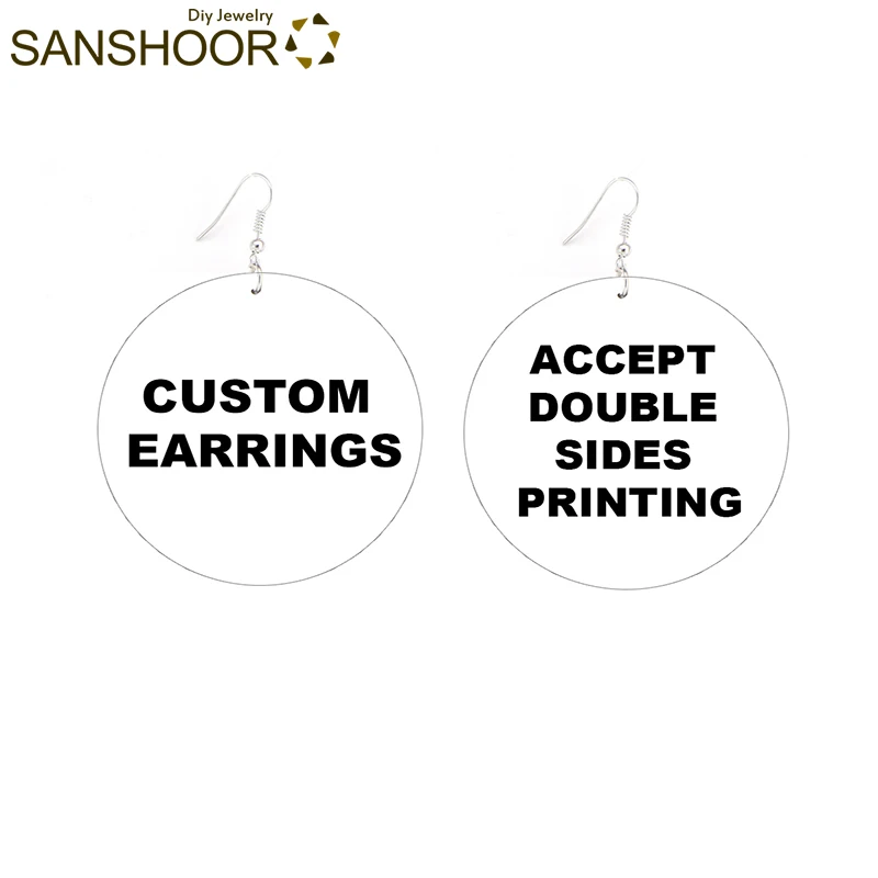 Женские серьги-подвески SANSHOOR деревянные висячие серьги с принтом кудрявых волос