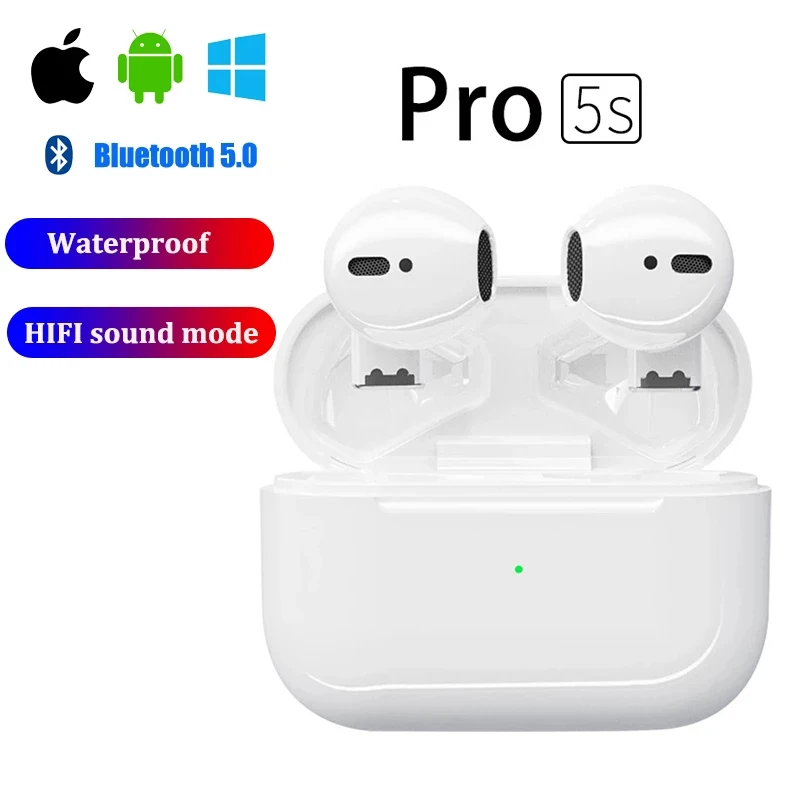 

2021 New Gaming No Delay Headsets Super Mini Touch Control Earbud Pro 5S Mini Wireless Bluetooth TWS Earbud With Charging Case