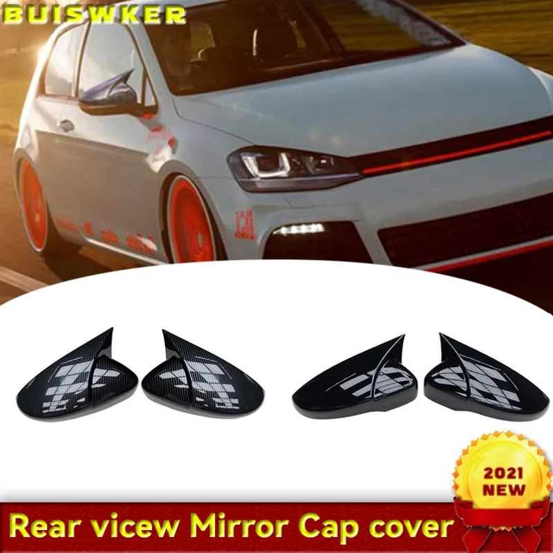 

For Scirocco PASSAT Beetle 2009-2018 Carbon Fiber Door Side Wing Rearview Mirror Ox Horn Cover Cap Car Accessories