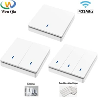 rf 433 mhz wireless smart light switch with remote control push button 86 wall panel switch for celing lamp smart home