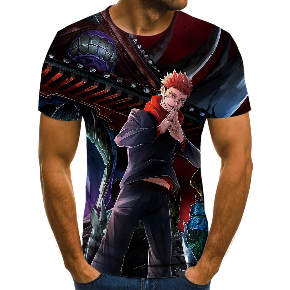 

Юютсу кайсен, новая летняя мужская и женская футболка 2021 года, детская, большая, маленькая, с круглым вырезом, крутая анимация, печать