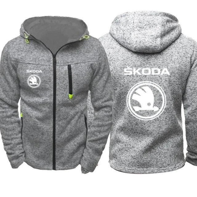 

Men Jacket Skoda Car Logo Print Casual Hip Hop Harajuku Long Sleeve Hooded Sweatshirts Mens Zipper Hoodies Man Hoody Clothing
