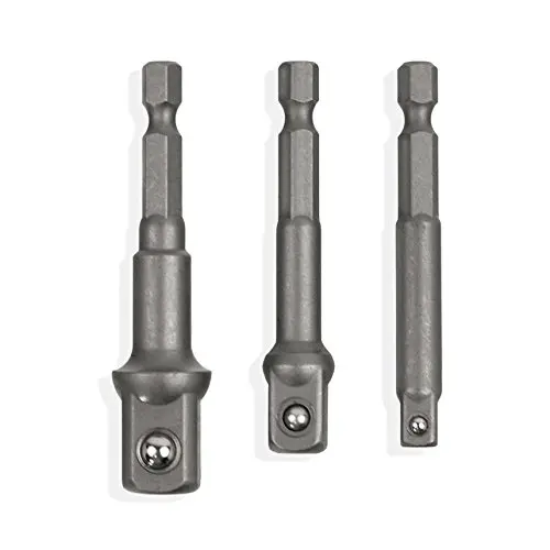 

Power Drill Adapter Tool 3 Pcs Socket Adapter Power Set Hex Shank to Extension Drill Bits Chrome Vanadium Steel Adapter