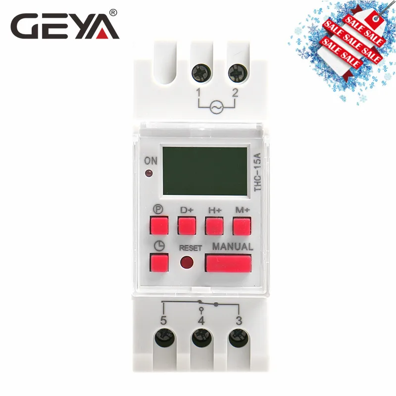GEYA THC-15A din-рейку цифровой переключатель времени Еженедельный программируемые таймеры 16A 12 В 24 в 110 В 220 в 240 В