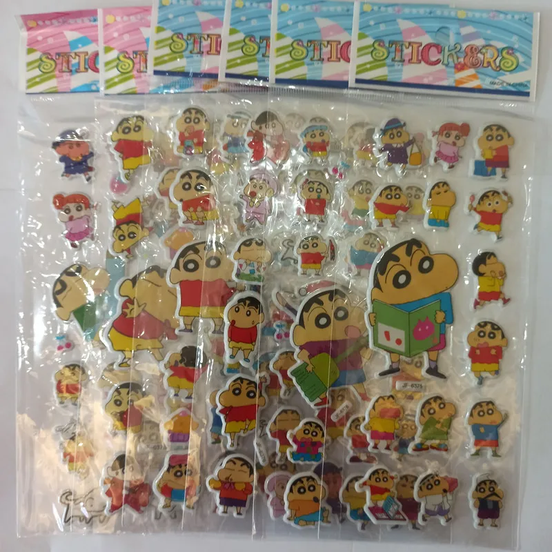 

60 листов аниме Nowara Shnnosuke наклейки с пузырьками для мультяшных карандашей, семейные наклейки, милые детские игрушки