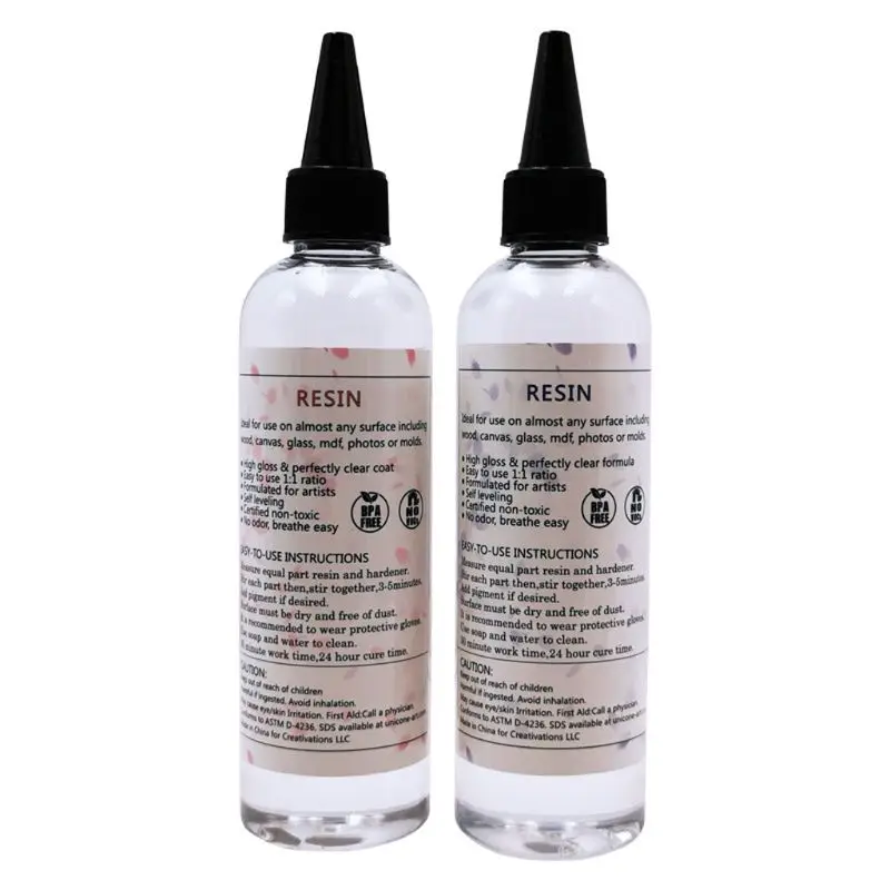 

8 Ounce Quick Curing AB Epoxy Resin 1:1 Kit Clear Hard Epoxy Resin Mold Casting Jewelry Making Tools