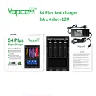 Новая обновленная версия зарядного устройства Vapcell S4 Plus Disтестирование емкостиремонт быстрой зарядки, регулируемое зарядное устройство 3 А, 4 слота с адаптером