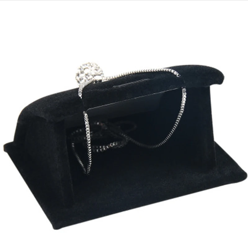 

Soft Velvet Jewelry Necklace Pendant Drop Chain Display Holder Standing Stand Choker Earrings Elegant Organizer Show