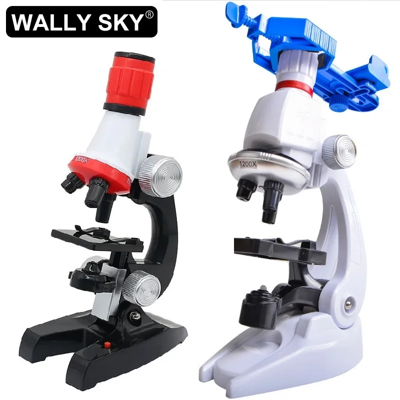 

1200X Children Toy Biological Microscope Set Monocular Biological Science Experiment Studying for Primary School Students