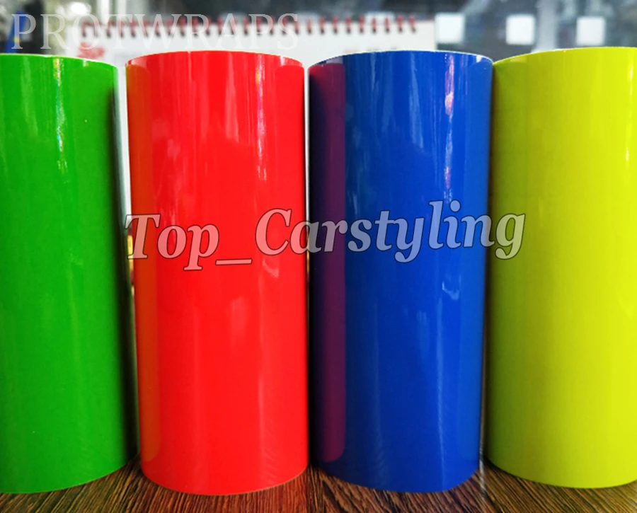 Зеленый Флуоресцентный винил на клейкой основе высечки наклейка плоттер знак