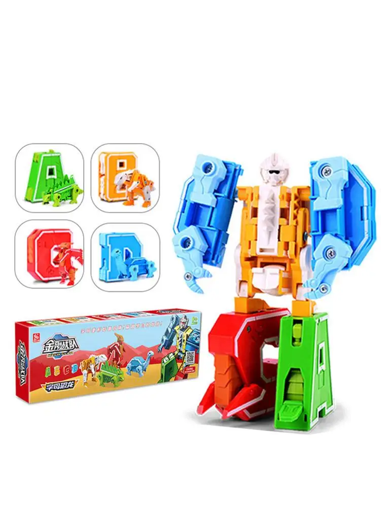 26 букв Алфавит деформация робот Creativees Животное Динозавр фигурки Трансформация