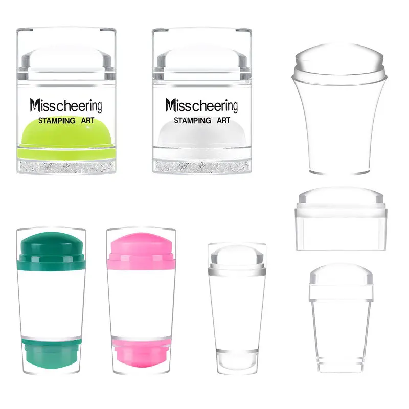 

Nail Stamper Set Jelly Head with Scraper Nail Art Template Print Silicone Stamping Plate Tools for Manicure Accessories