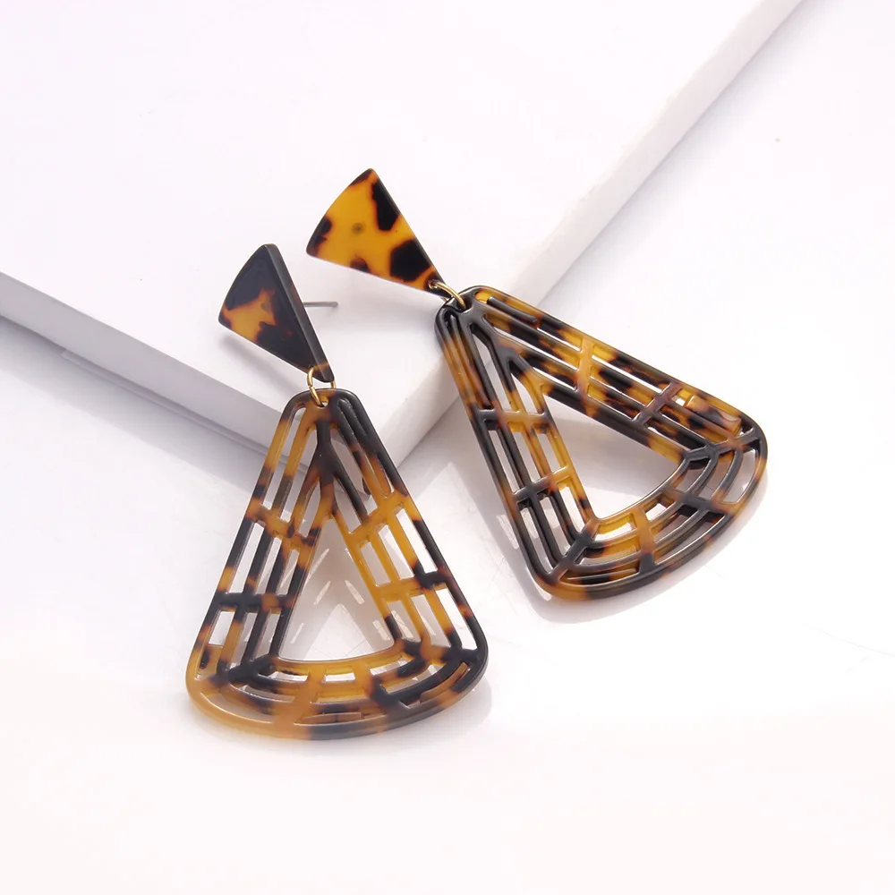 Новые Индивидуальные ацетатные акриловые геометрические Висячие серьги женские