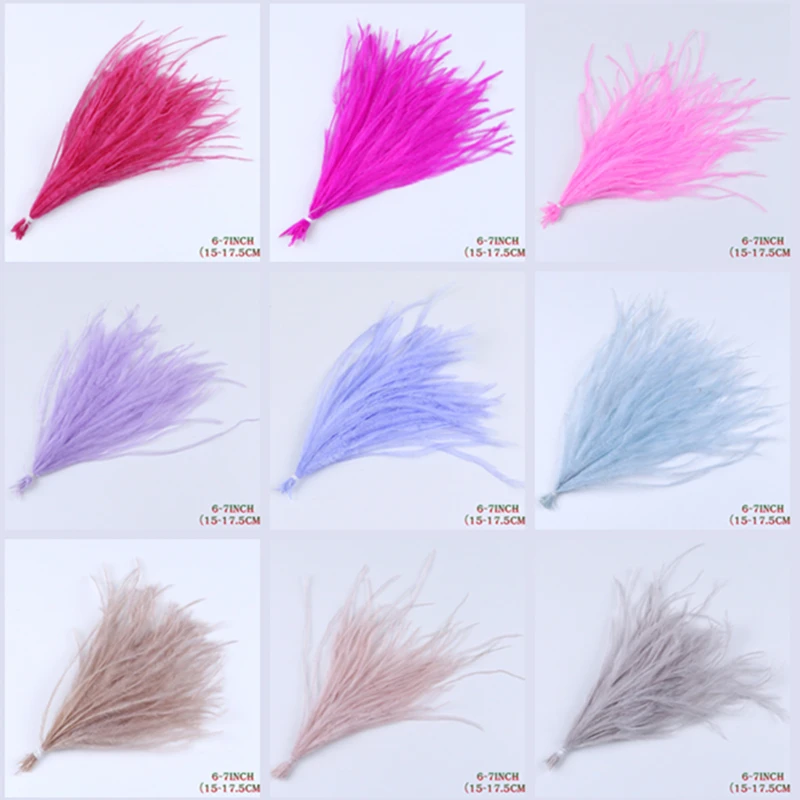 100 шт./лот натуральные страусиные перья волосы Высокое качество 15 18 см ручная