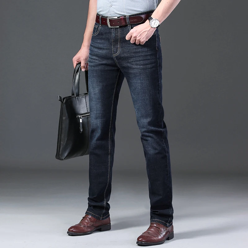 Мужские эластичные джинсы NIGRITY повседневные брюки из плотной джинсовой ткани