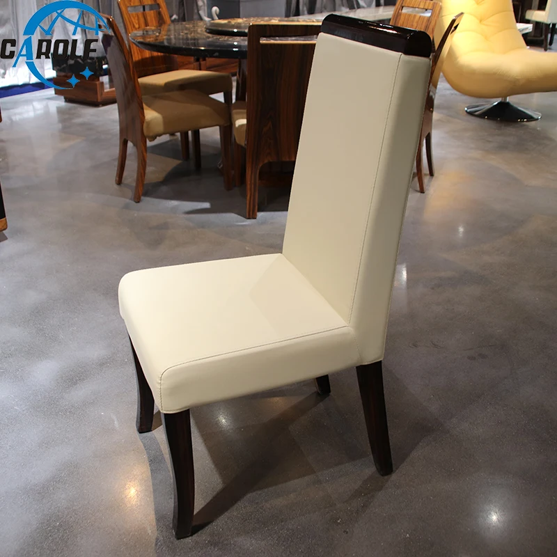 Высокое качество современная кожаная мебель для столовой стул белый ресторан