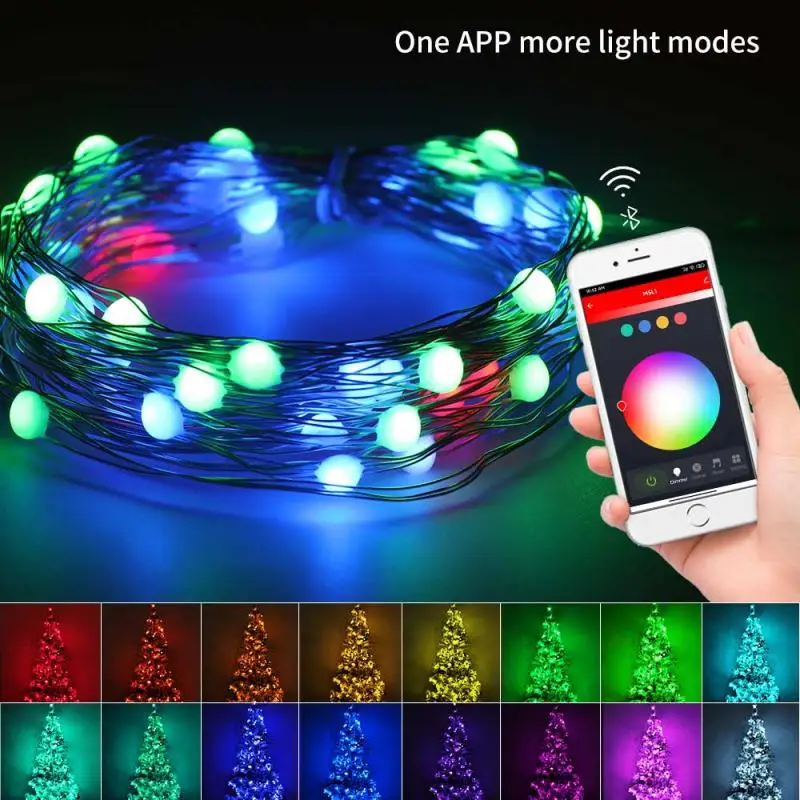 

Christmas Light Waterproof WIFI Bluetooth Remote Control Fairy Lights Battery USB Operated Decoration String Copper Wire 5/10m