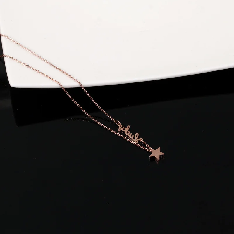 

TOSAKO Stainless Steel Pendant Sweater Chain Titanium Necklace Letter Star 2021 Trend Jewelry