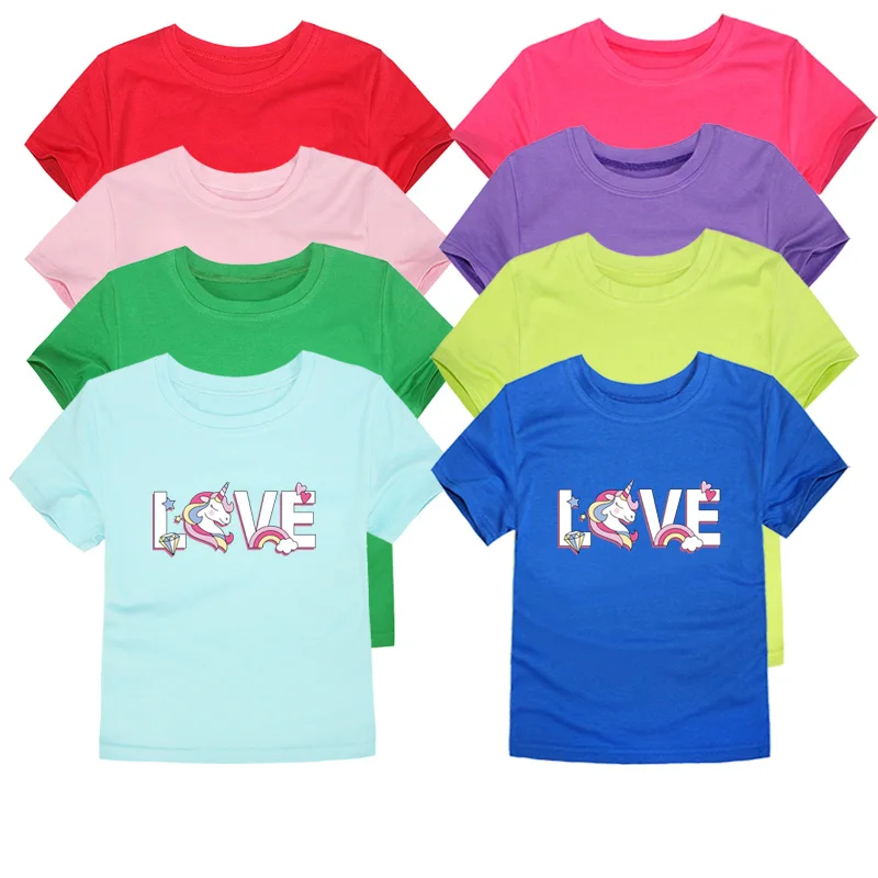 Детская футболка От 3 до 14 лет для девочек летние хлопковые топы маленьких
