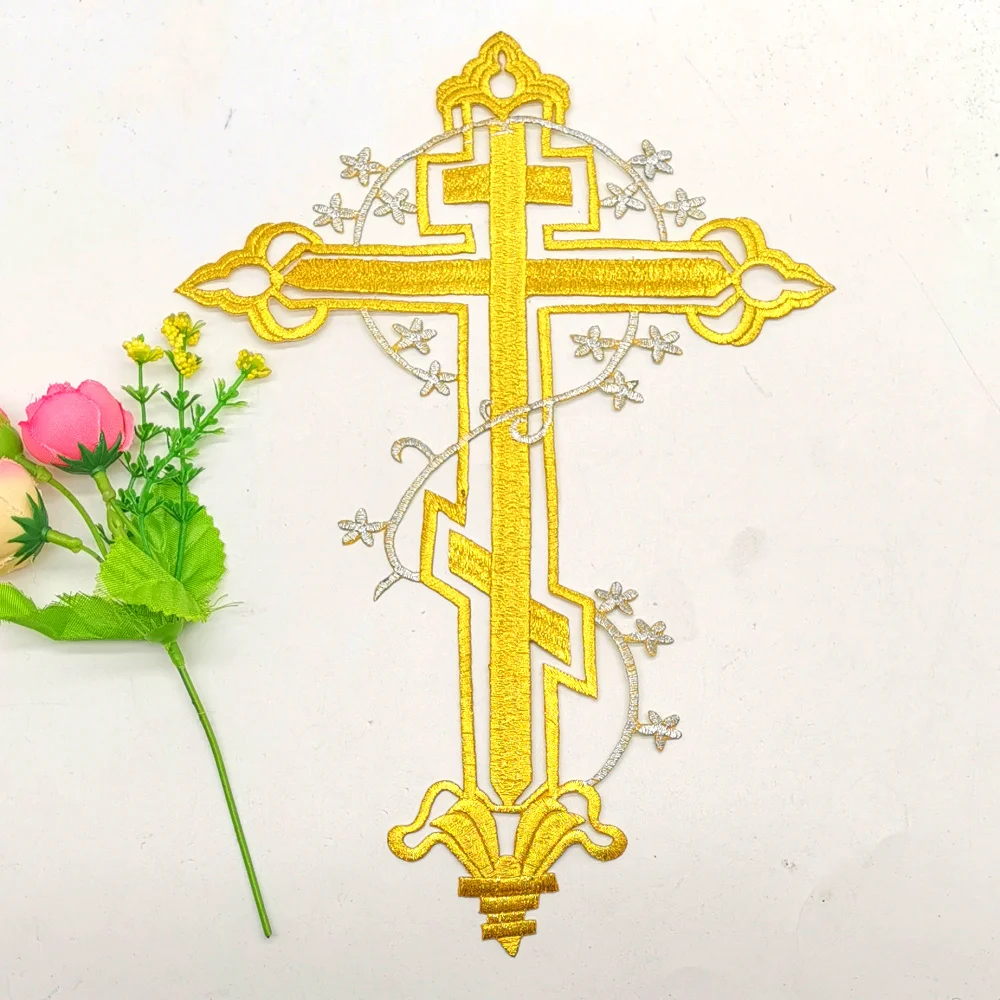 Аппликации с крестом Иисуса 20 х28 см|applique iron on|iron onapplique |