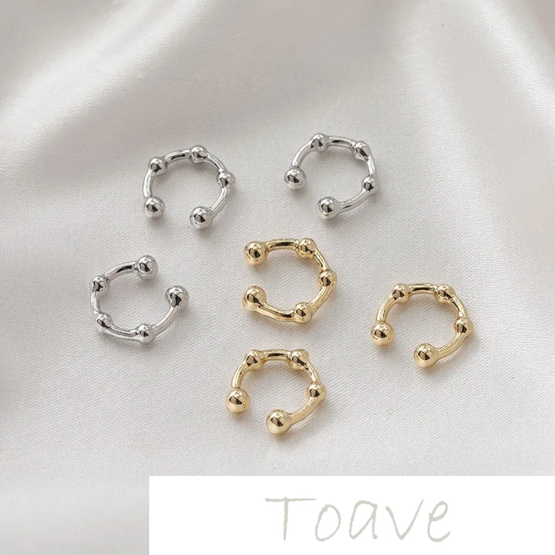 

Color-preserved 14K bag gold glossy knot painless ear bone clip simple hundred earpiece material