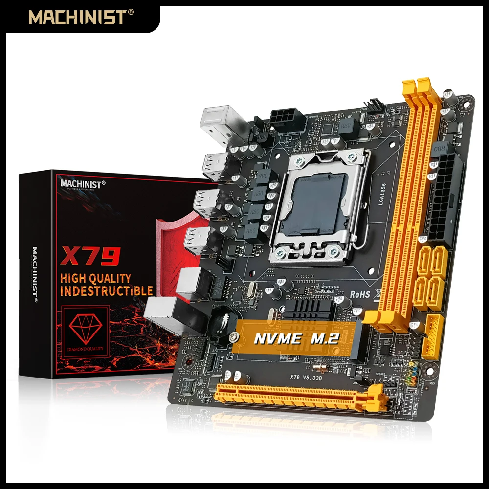 

X79 Motherboard LGA 1356 Support DDR3 ECC/NON-ECC Ram Memory Intel Xeon E5 V2 Processor M.2 NVME Gamer PC Mini-DTX X79 V5.33B