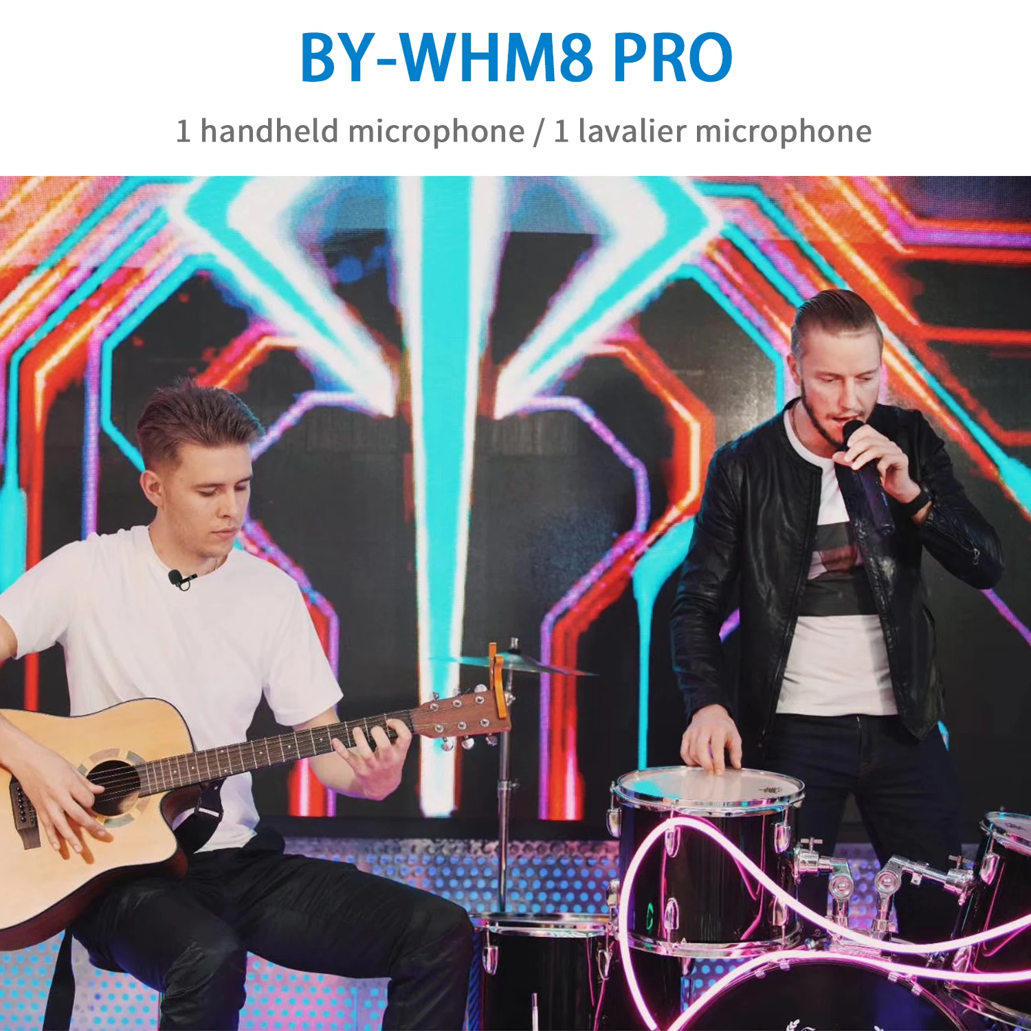 Беспроводной ручной микрофон BOYA BY-WHM8 Pro UHF 48 каналов светодиодный дисплей