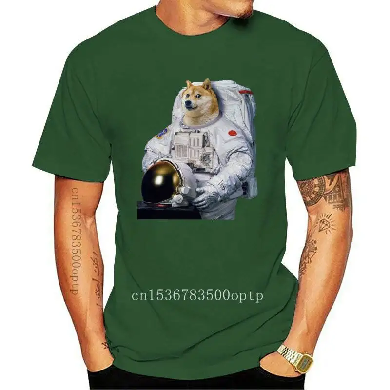 

New Doge Dog Astronaut Laika the Soviet Russian Space Funny Meme Unisex T-shirt Men Cotton Tshirt Hip Hop Tees Harajuku Streetwe