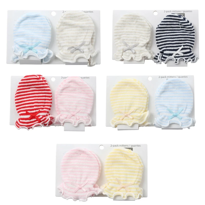 

2 Pairs Fashion Baby Anti Scratching Gloves Cotton Newborn Infant Protection Face Mittens Keep Finger Warm Autumn Winter