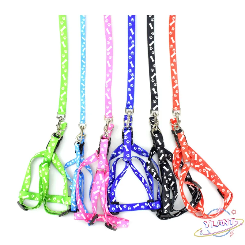 

SWT Adjustable Vest Collar Puppy Outdoor Walking Chihuahua Terier Schnauzer Small Dog Cat Harness Leash