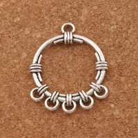 round circle 5 strand spacer end connector 27x34x3mm 100pcs zinc alloy fit tassel earrings l1259