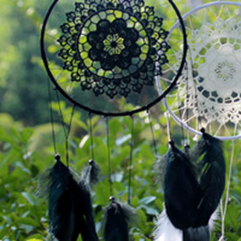 

Ins Goose Feather Big Lace Lace Dream Catcher Home Feather Ornaments Creative Craft Handmade Dream Catcher